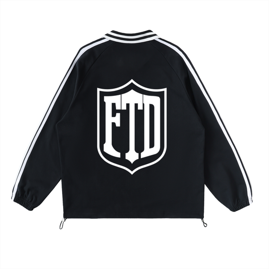 From The Dirt No Really From The Dirt FTD Contrast Striped Lapel Collar Sweatshirt