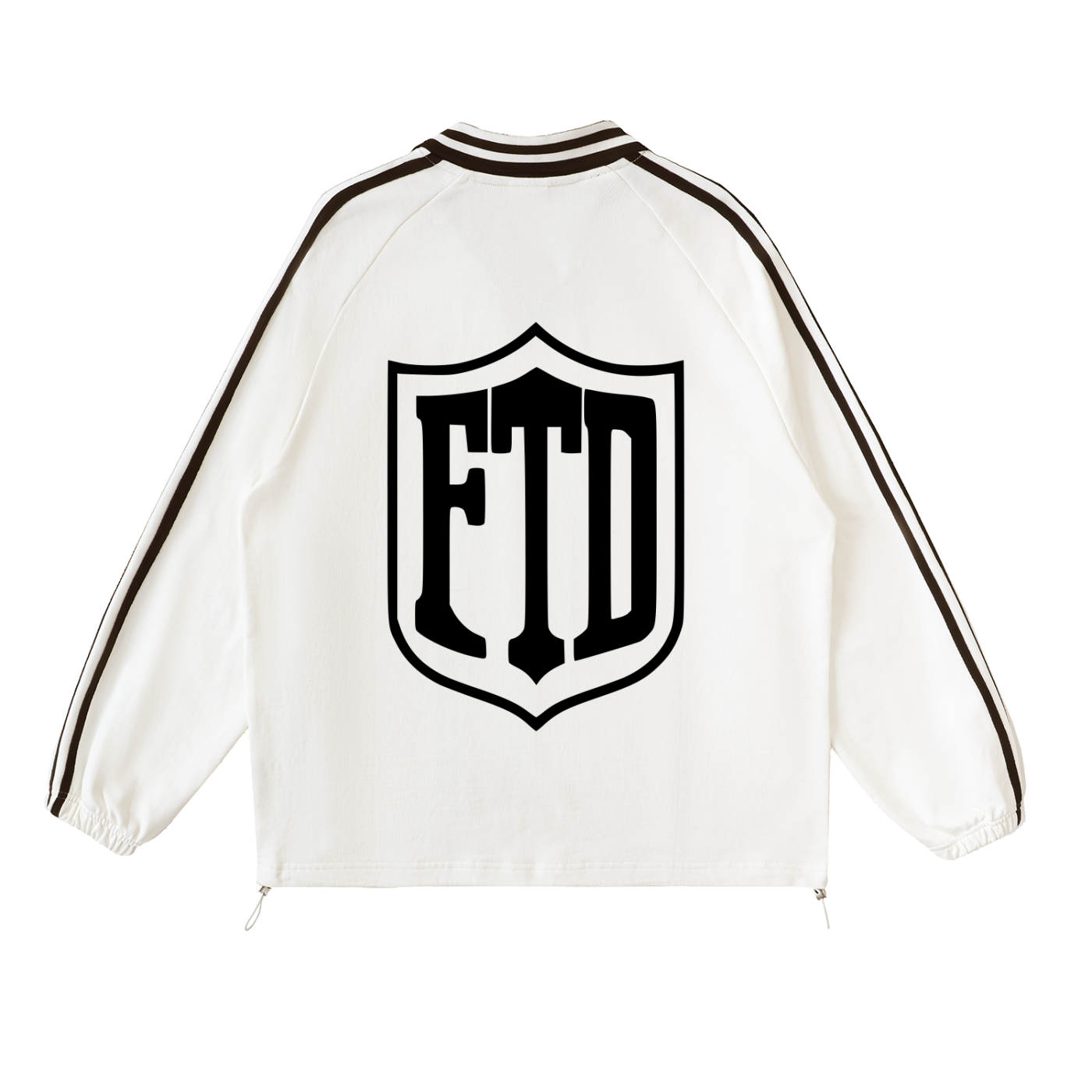 From The Dirt No Really From The Dirt FTD Contrast Striped Lapel Collar Sweatshirt