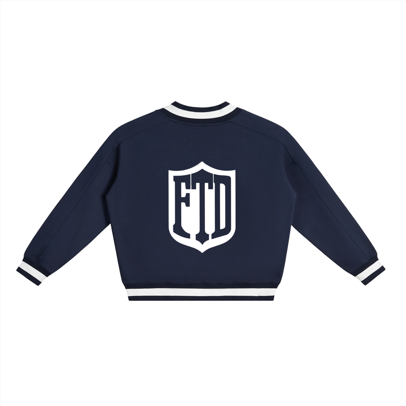 Property Of FTD V-Neck Contrast Collar Boxy Sweatshirt