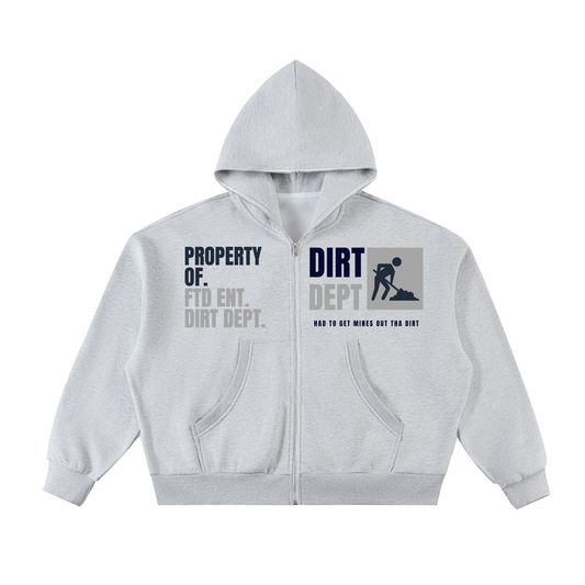 FTD DIRTDEPT. Fleeced Full-Zip Boxy Hoodie