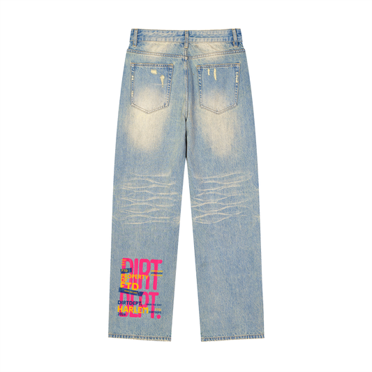 FTD Staple Sun Fade Raw Hem Denim Jeans - FTD MERCH BY DREW™