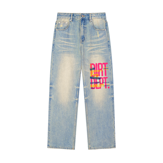 FTD Staple Sun Fade Raw Hem Denim Jeans - FTD MERCH BY DREW™