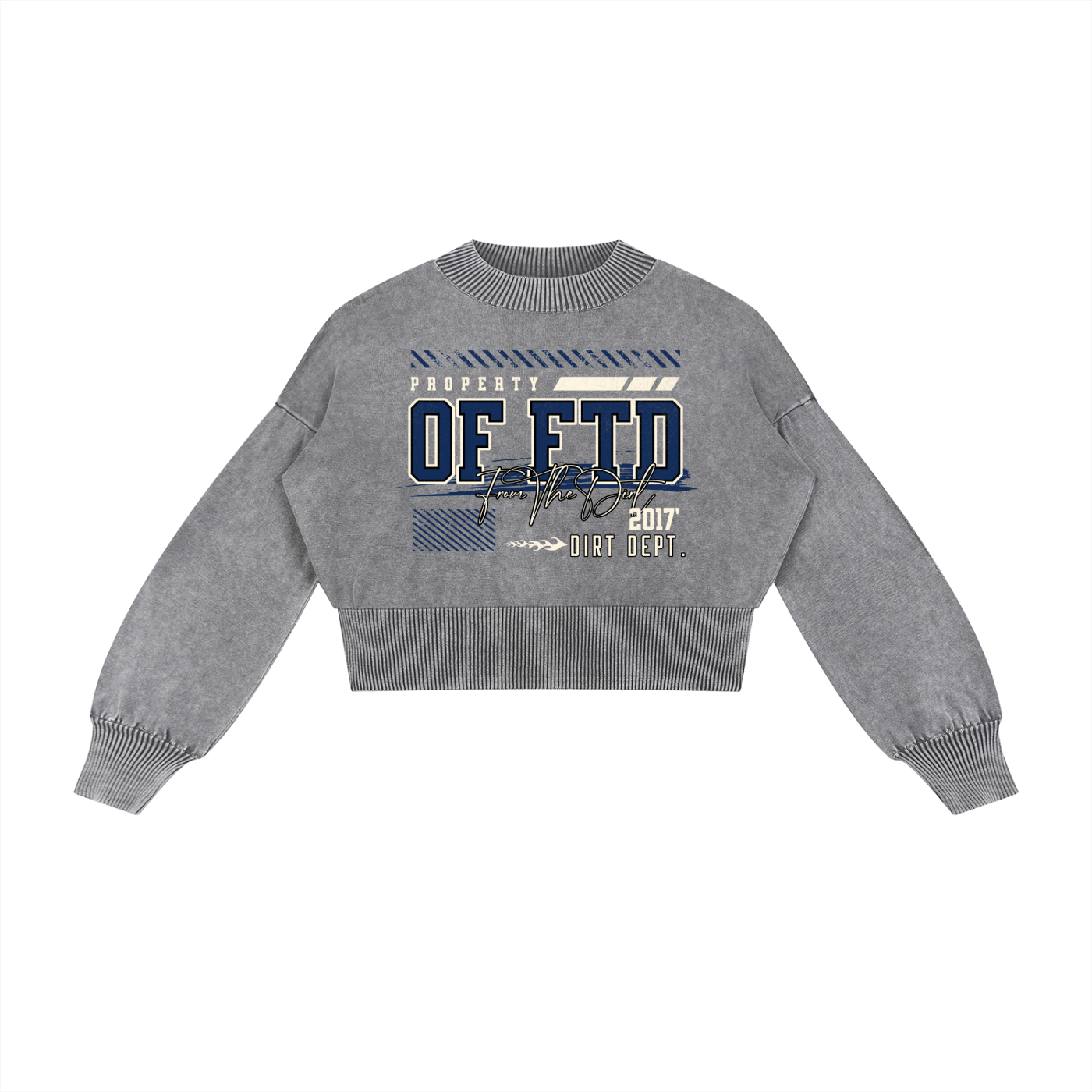 FTD From The Dirt Mineral Wash Cropped Sweater - FTD MERCH BY DREW™