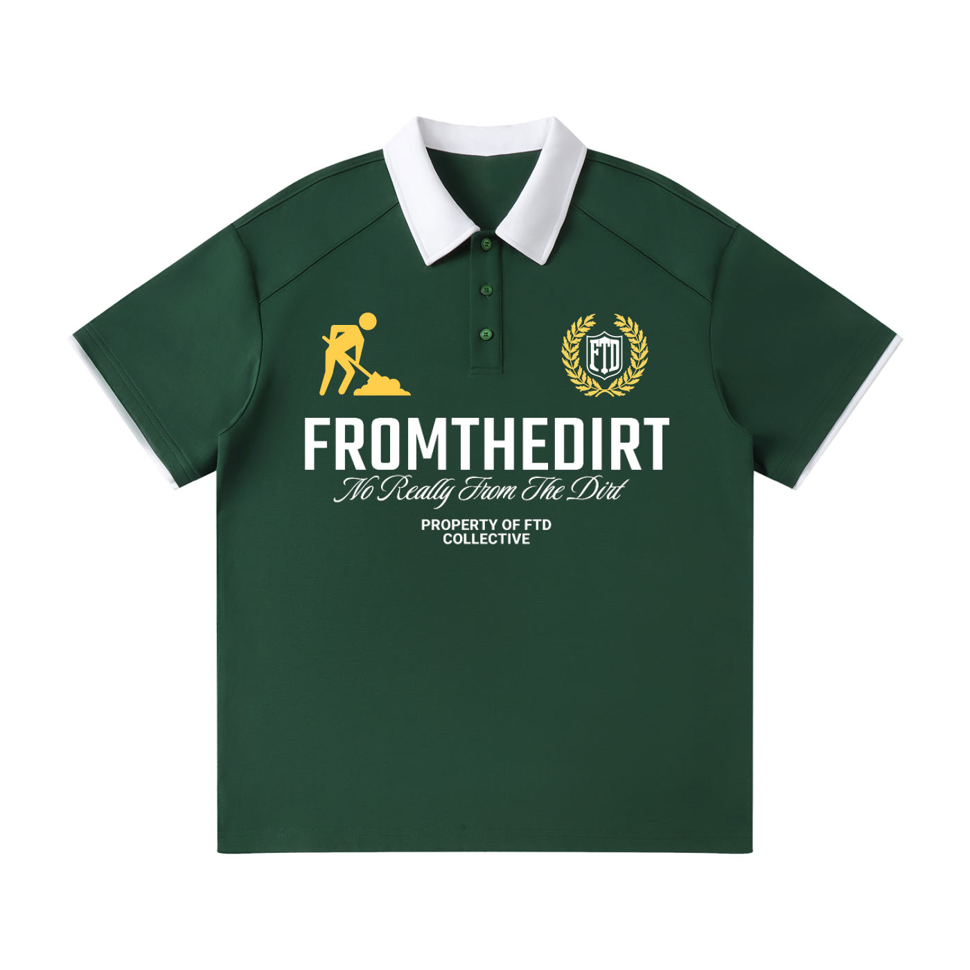 FTD From The Dirt Collective Contrast Collar Polo Shirt - FTD MERCH BY DREW™