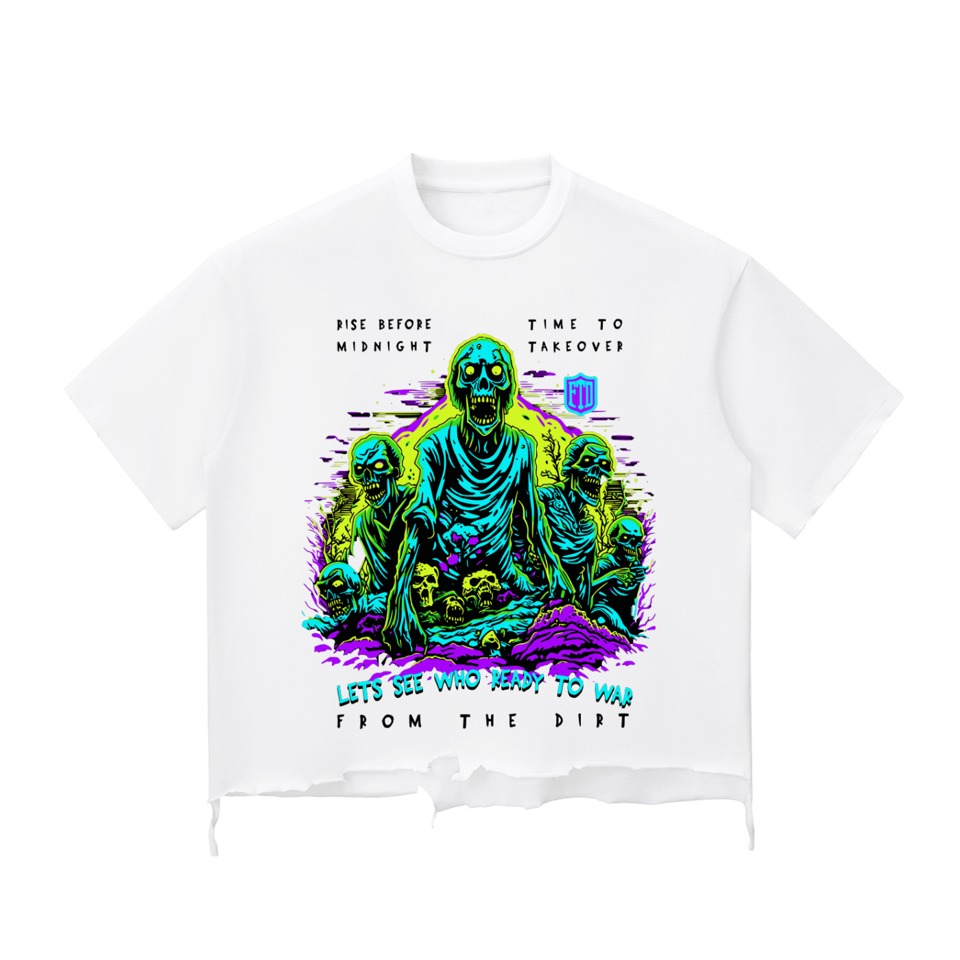 FTD Rise Before Midnight Snow Wash Raw-Hem Boxy T-shirt