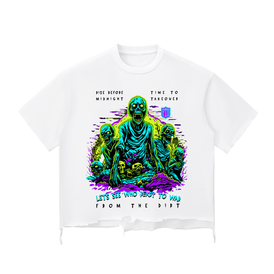 FTD Rise Before Midnight Snow Wash Raw-Hem Boxy T-shirt