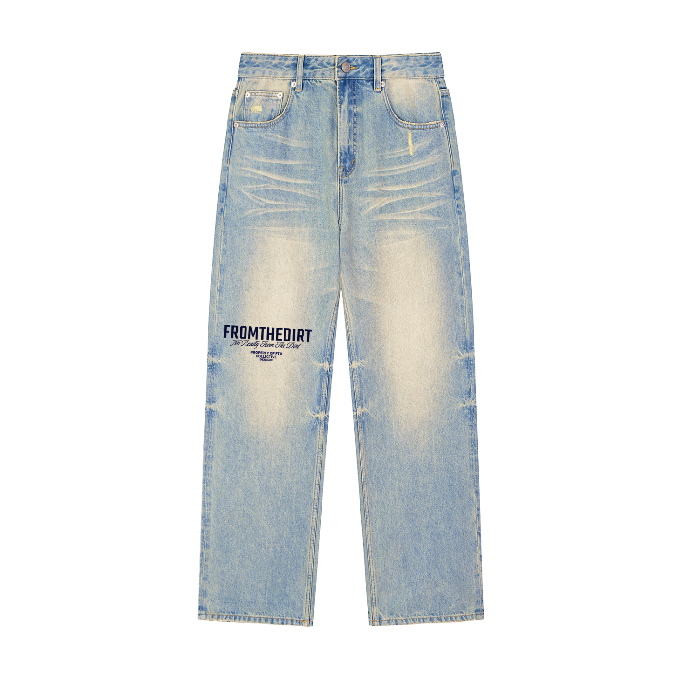 Exclusive FTD From The Dirt Collective Sun Fade Raw Hem Denim Jeans - FTD MERCH BY DREW™