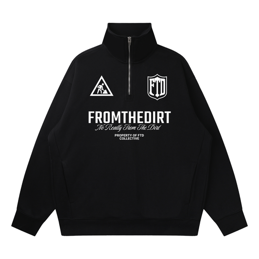 FTD From The Dirt No Really From The Dirt Collective DirtDept. Quarter-Zip Drop Shoulder Sweatshirt