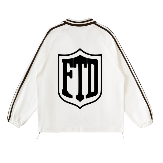 From The Dirt No Really From The Dirt FTD Contrast Striped Lapel Collar Sweatshirt