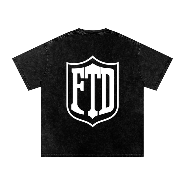 FTD Wolfpack Snow Washed Oversized Cotton T-Shirt