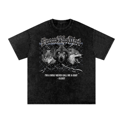 FTD Wolfpack Snow Washed Oversized Cotton T-Shirt