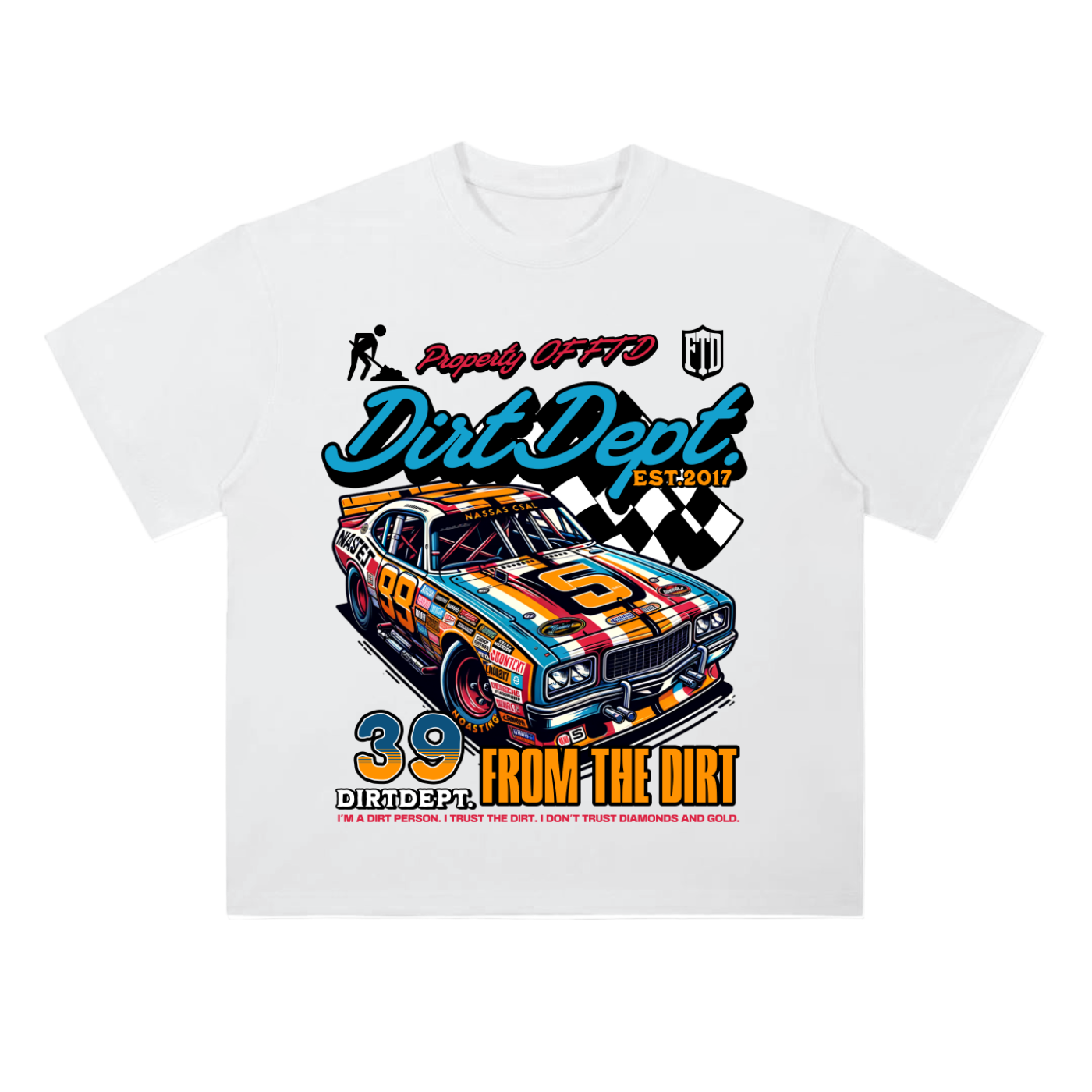 DirtDept. Not A Race Heavyweight Drop Shoulder Cotton T-Shirt - FTD MERCH BY DREW™