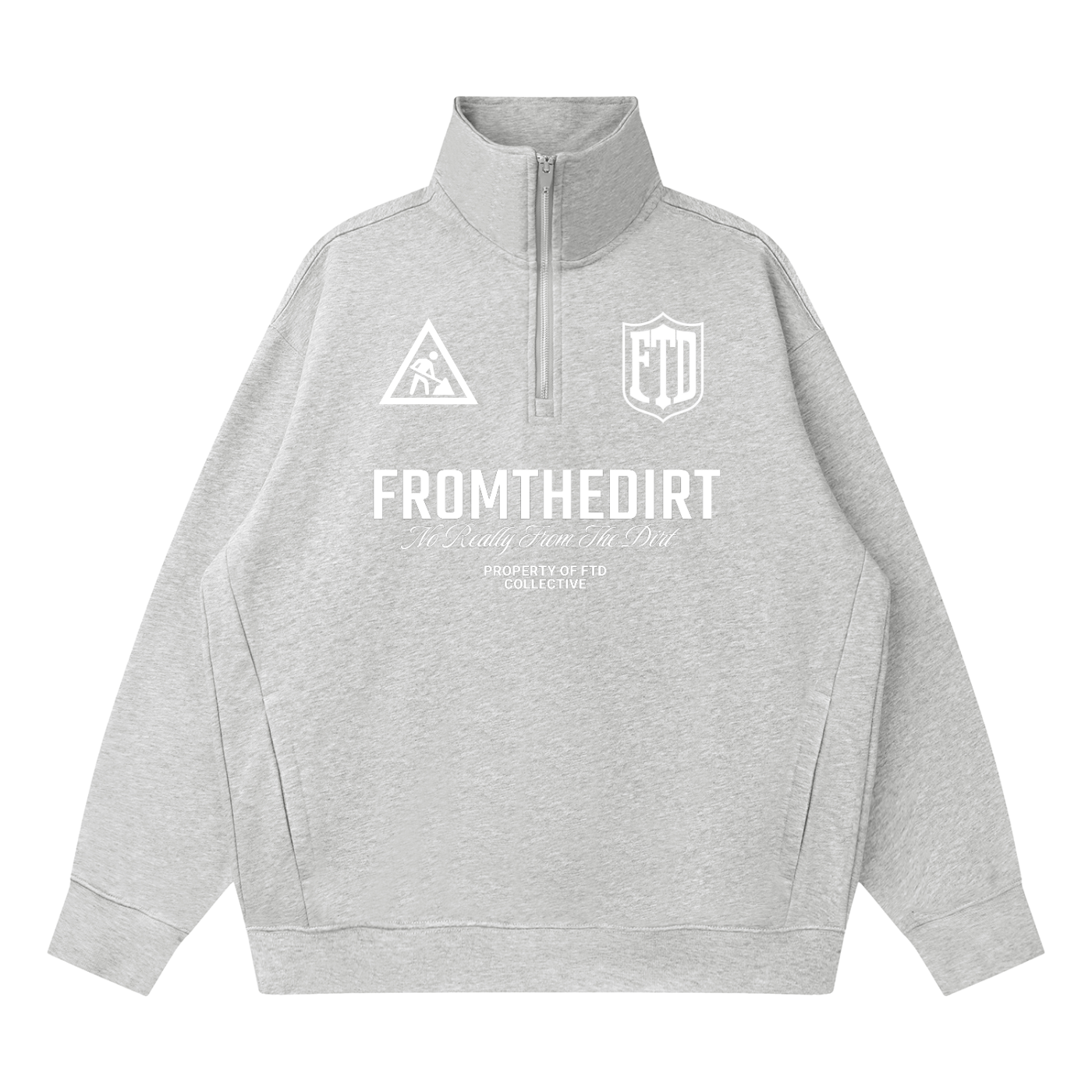 FTD From The Dirt No Really From The Dirt Collective DirtDept. Quarter-Zip Drop Shoulder Sweatshirt