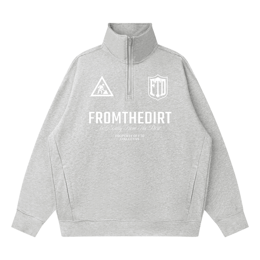 FTD From The Dirt No Really From The Dirt Collective DirtDept. Quarter-Zip Drop Shoulder Sweatshirt