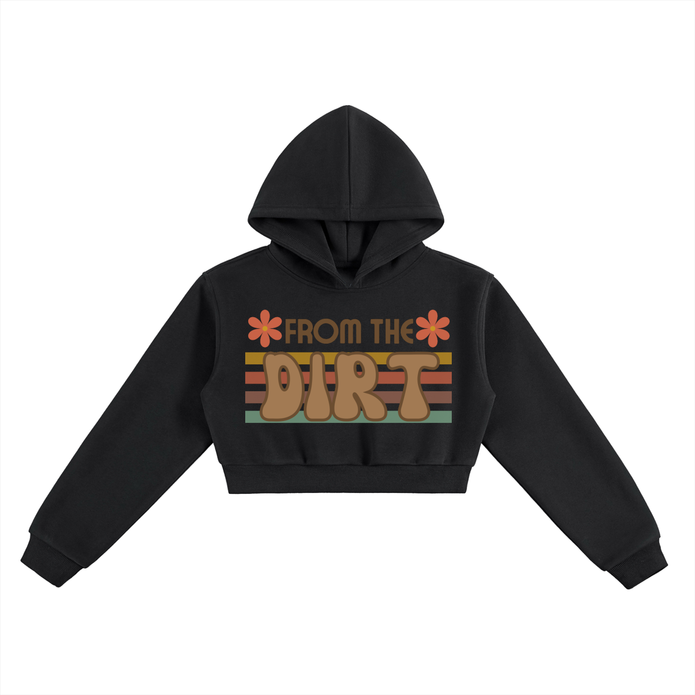 FTD FROM THE DIRT Retro Essential Cropped Hoodie