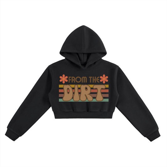 FTD FROM THE DIRT Retro Essential Cropped Hoodie